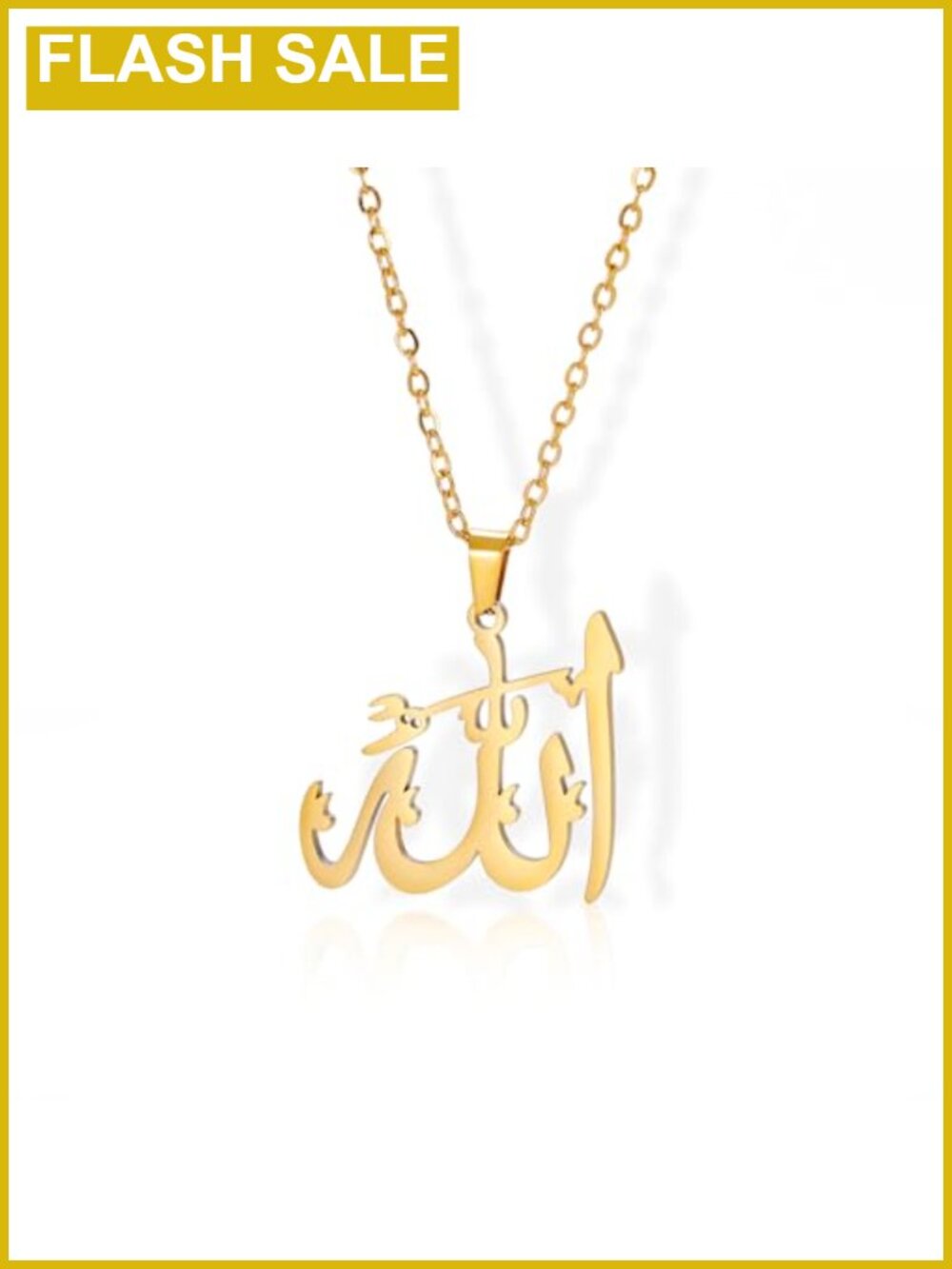 Ayatul Kursi Allah Pendant Necklace Stainless Steel Islamic Jewelry